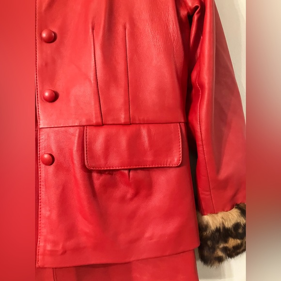 VTG | DONNA LEPURE’ NY RED LEATHER SUIT ❤️ - Picture 4 of 5